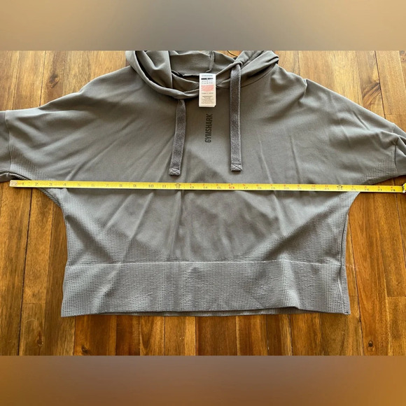 GYMSHARK pause hoodie crop charcoal size small - Picture 6 of 9